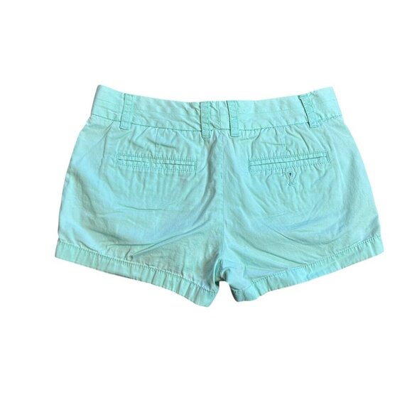J Crew Mint Green Broken in Chinos Flat Front Beach Summer Short Shorts Size 4 - Picture 2 of 6